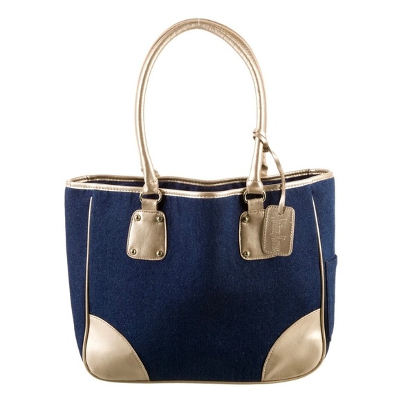 Neiman Marcus jean and gold shoulder bag. - Picture 9 of 12